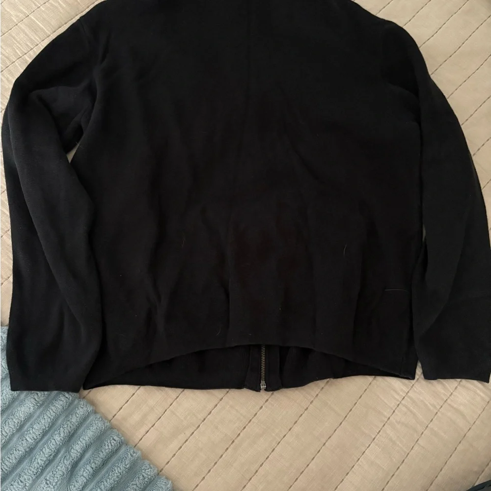 Dockers Black Zip-Up Sweater with Gray Stripes - Picture 4 of 4